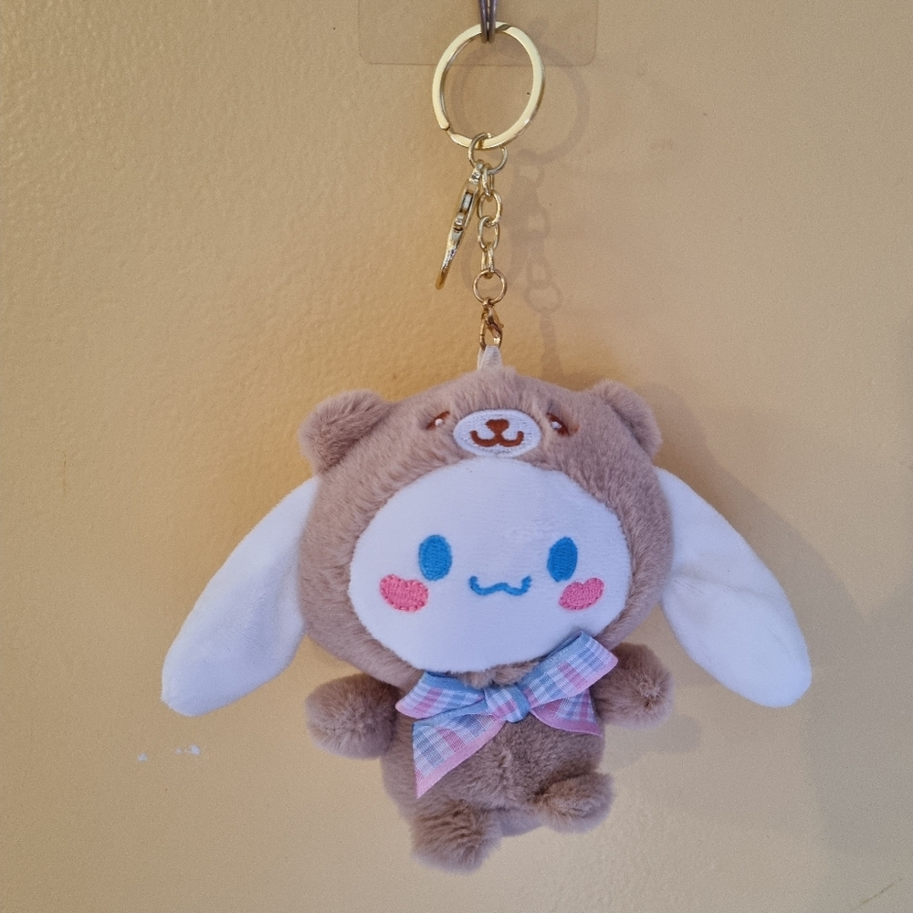 New Cinnamoroll Kids Backpack Bag Clip-On Keychain Soft Plush Stuffed Animal